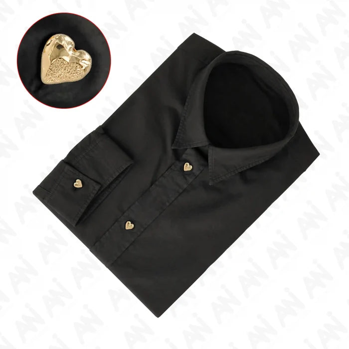 Hammered Heart Shape Shirt Button | 11mm(18L)