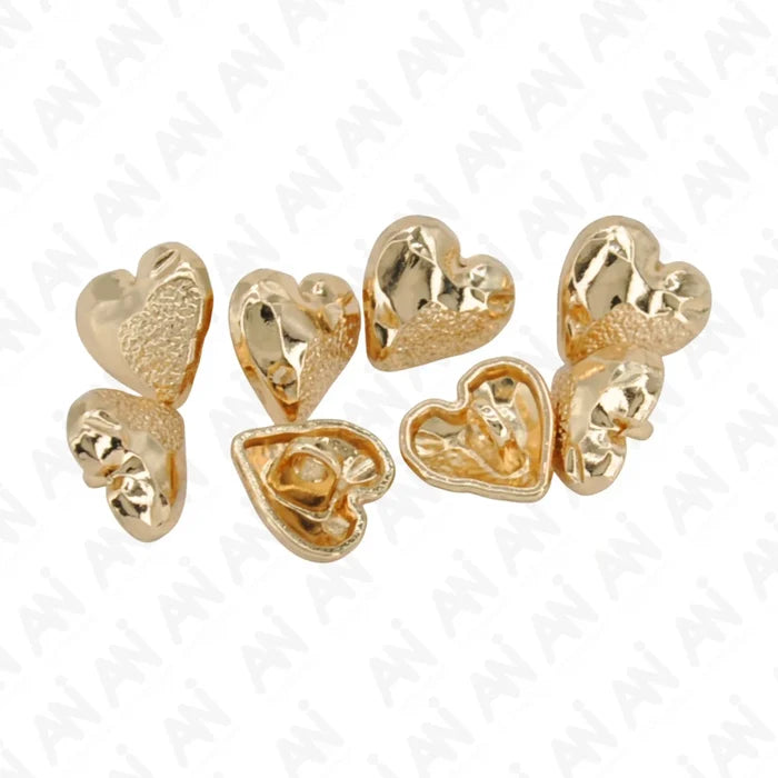 Hammered Heart Shape Shirt Button | 11mm(18L)