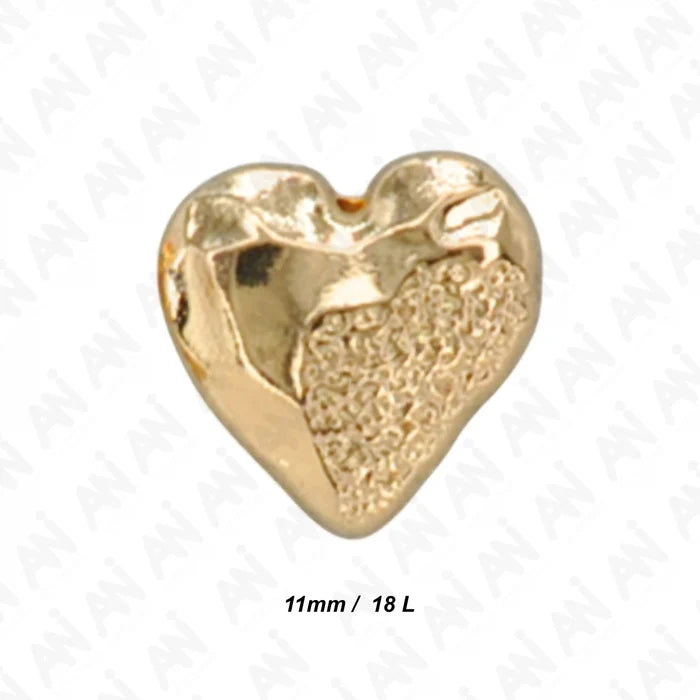 Hammered Heart Shape Shirt Button | 11mm(18L)