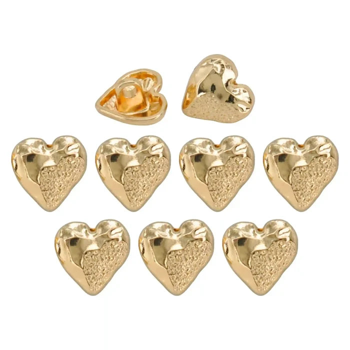 Hammered Heart Shape Shirt Button | 11mm(18L)