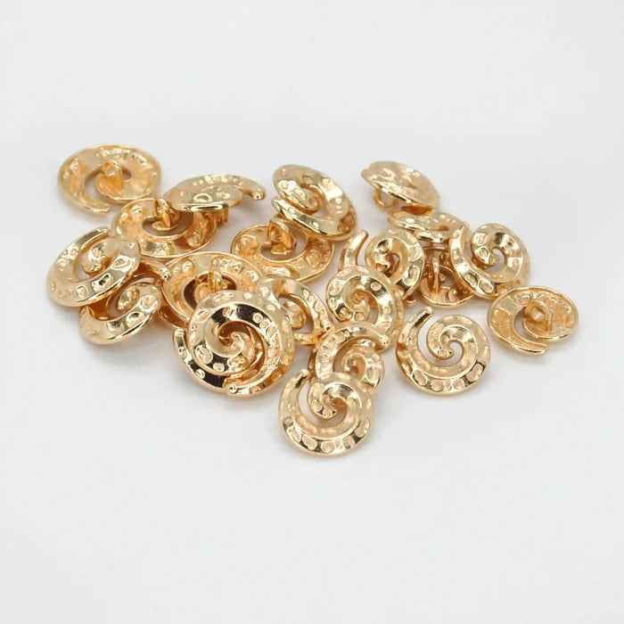 Hammered Spiral Button | 15mm(24L) & 18mm(28L)