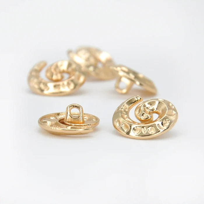 Hammered Spiral Button | 15mm(24L) & 18mm(28L)
