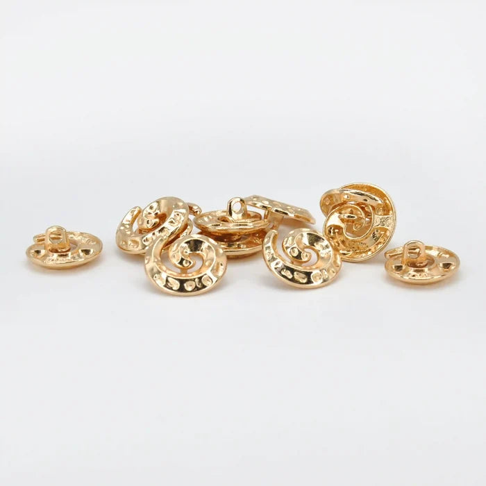 Hammered Spiral Button | 15mm(24L) & 18mm(28L)
