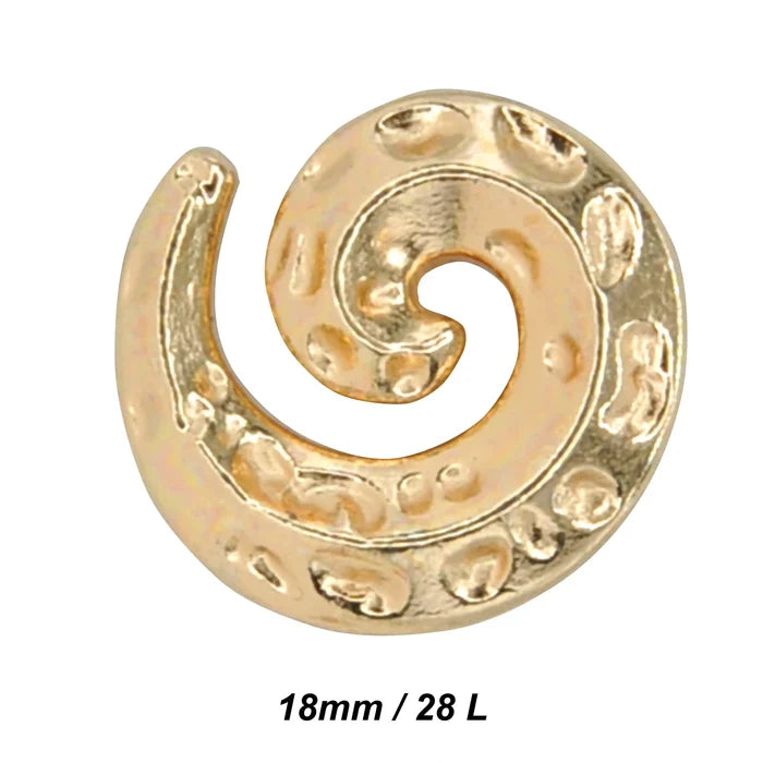 Hammered Spiral Button | 15mm(24L) & 18mm(28L)