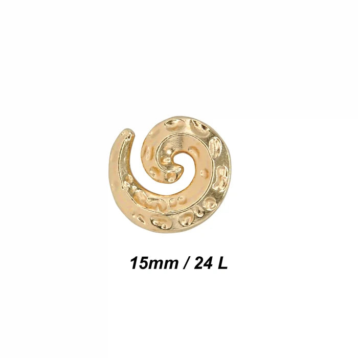 Hammered Spiral Button | 15mm(24L) & 18mm(28L)