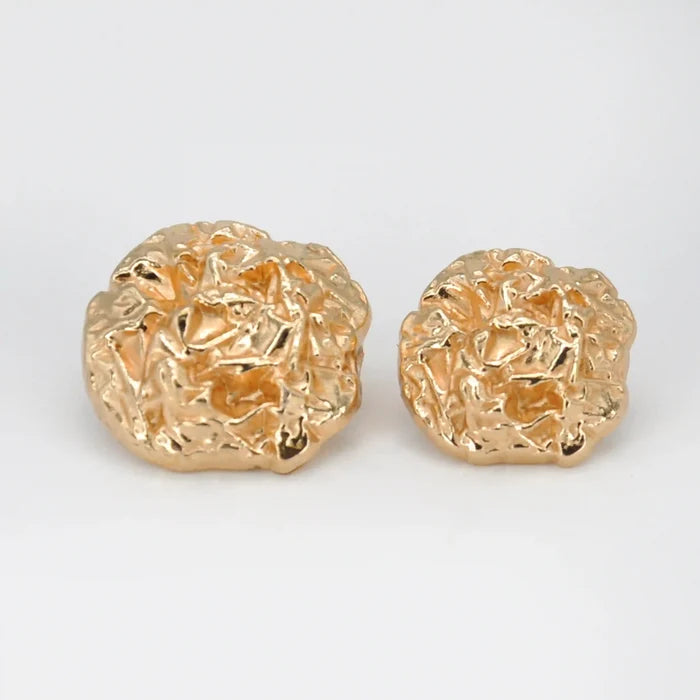 Hammered Style Irregular Metal Buttons | 15mm & 18mm