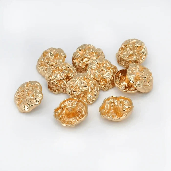 Hammered Style Irregular Metal Buttons | 15mm & 18mm