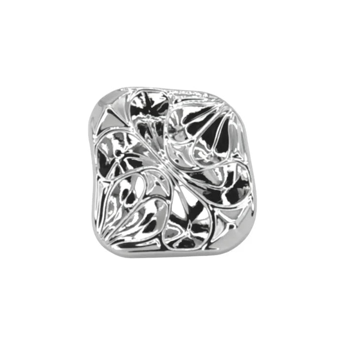 Hammered Wave Square Metal Button | 13mm(20L)