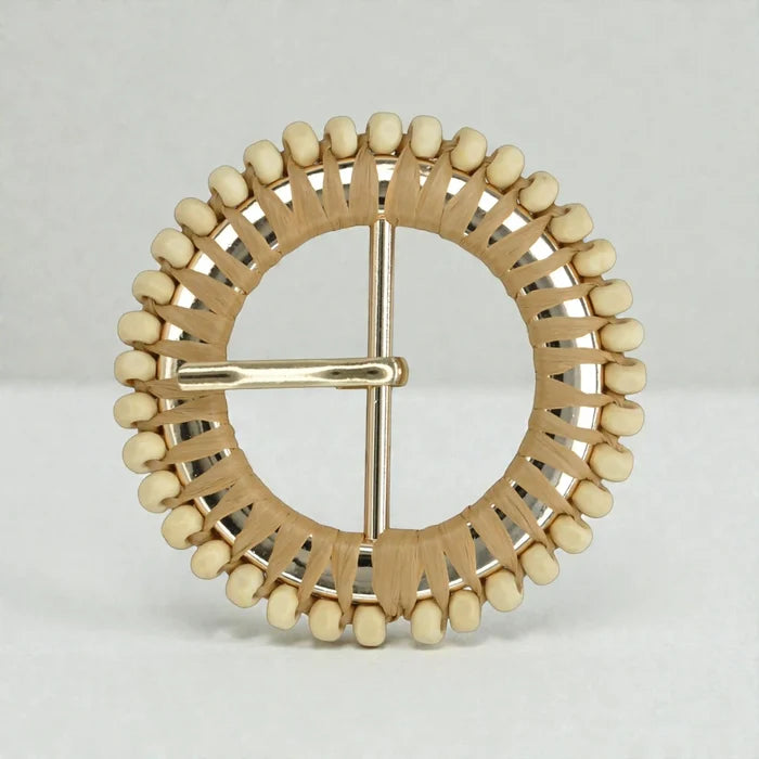 Handmade Beaded Raffia Buckle