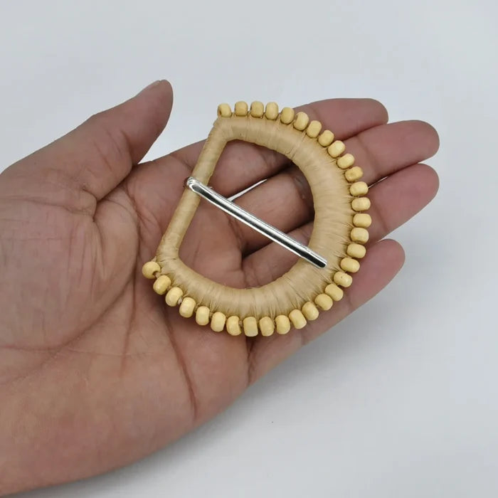 Handmade Beaded Raffia Buckle