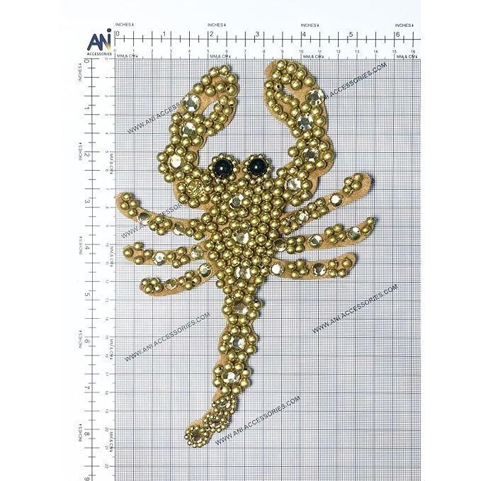 Handmade Scorpion Beaded Pearl Sew Patch