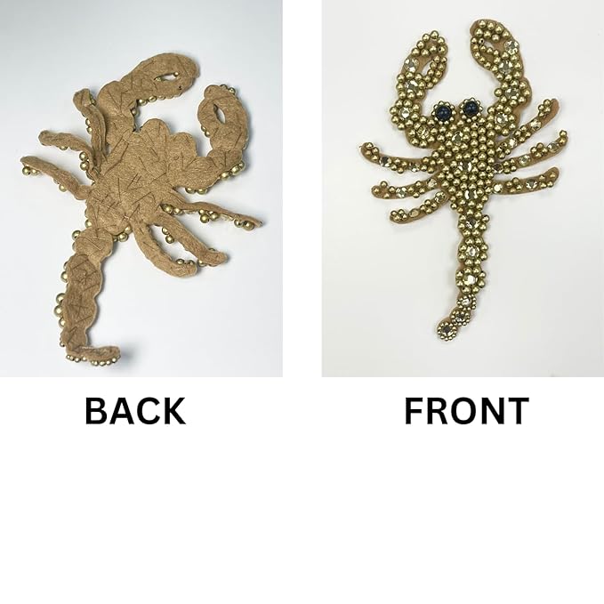 Handmade Scorpion Beaded Pearl Sew Patch