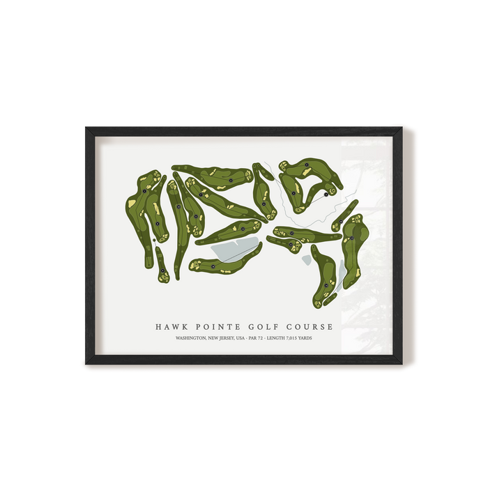 Hawk Pointe Golf Course | Golf Course Map | Black Frame