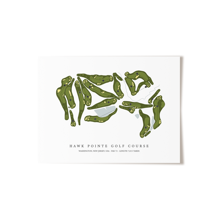 Hawk Pointe Golf Course | Golf Course Map | Unframed
