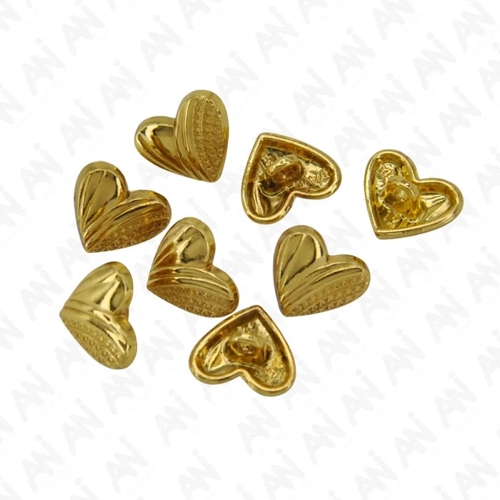 Heart Shape Metal Shirt Buttons | 12mm(20L)