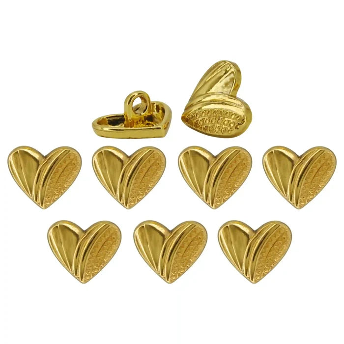 Heart Shape Metal Shirt Buttons | 12mm(20L)