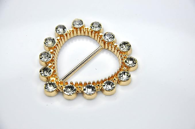 Heart-Shaped Crystal Metal Buckle