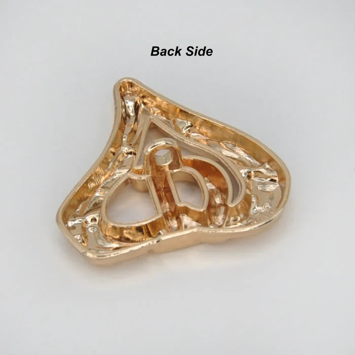 Heart Shaped Golden Metal Buttons | 28mm(44L)