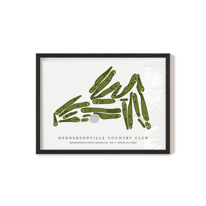 Hendersonville Country Club | Golf Course Map | Black Frame