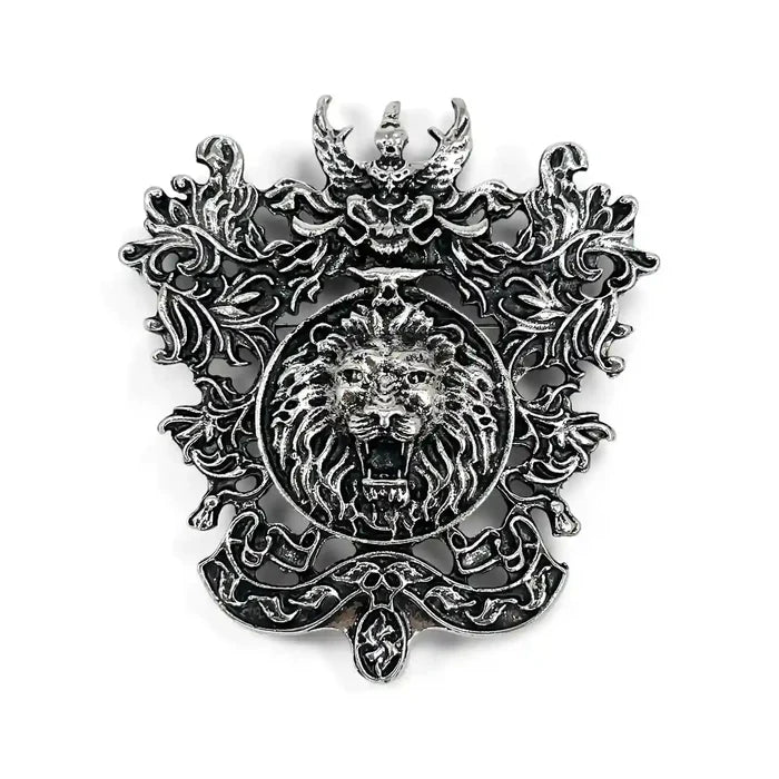 Heraldic Lion Crest Brooch