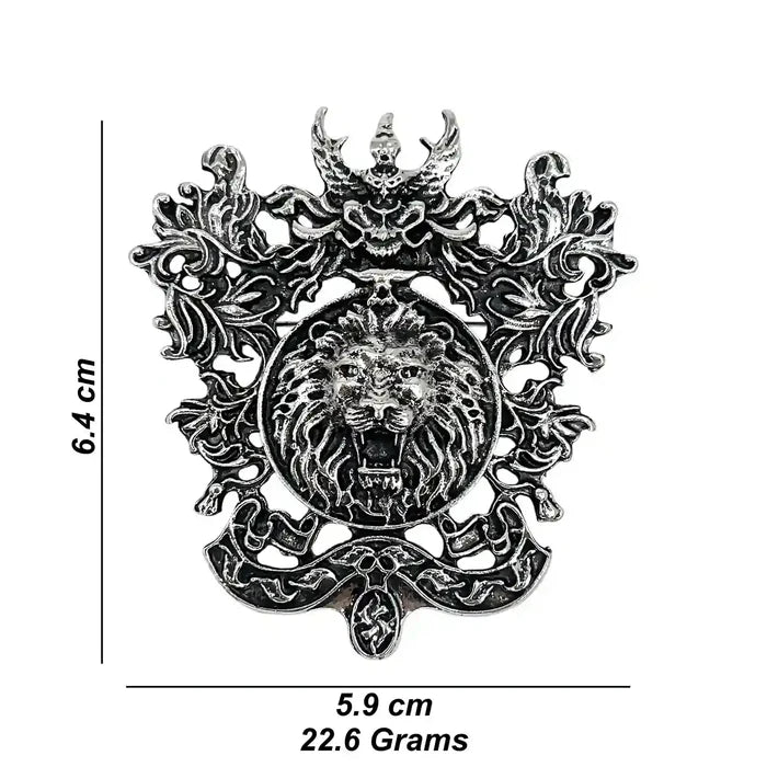 Heraldic Lion Crest Brooch