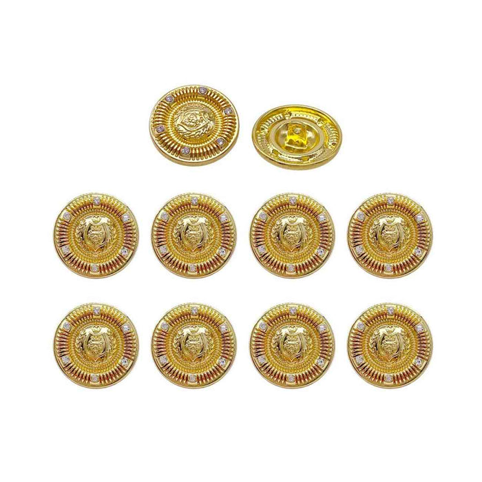 Heraldic Lion Crest Rhinestones Buttons | 15mm, 18mm & 23mm