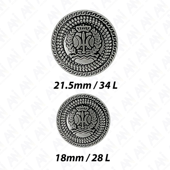 Heraldic design button by Ani Accessories