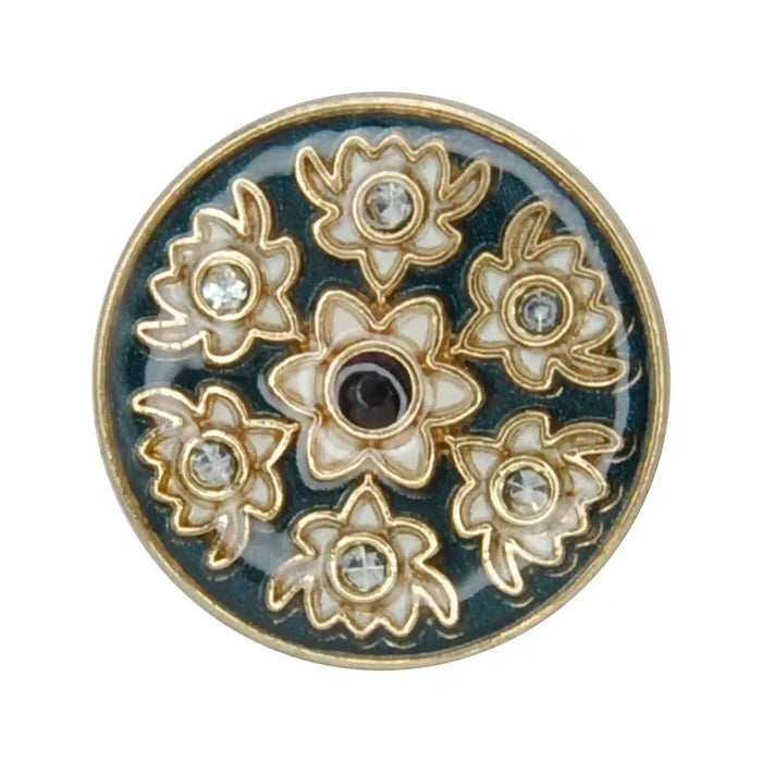 Heritage Floral Pattern Metal Buttons | 22mm(35L) & 18mm(28L)