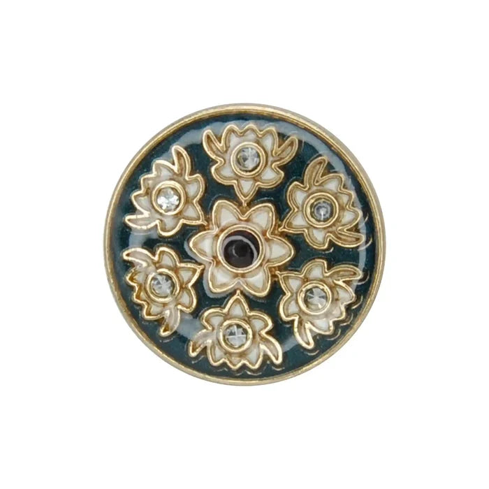 Heritage Floral Pattern Metal Buttons | 22mm(35L) & 18mm(28L)