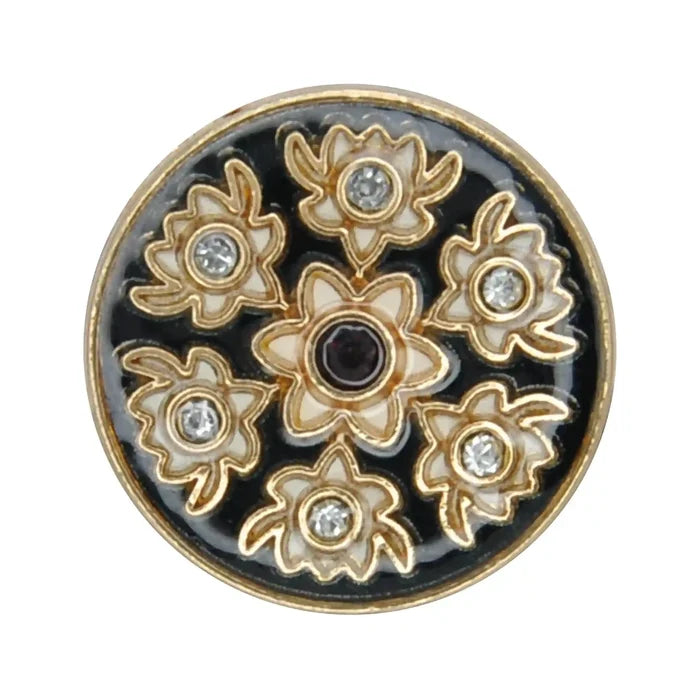 Heritage Floral Pattern Metal Buttons | 22mm(35L) & 18mm(28L)