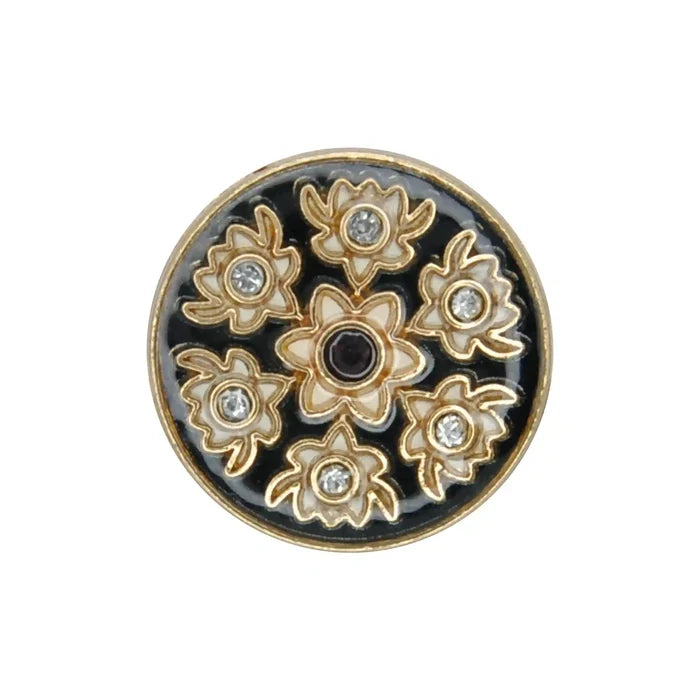 Heritage Floral Pattern Metal Buttons | 22mm(35L) & 18mm(28L)