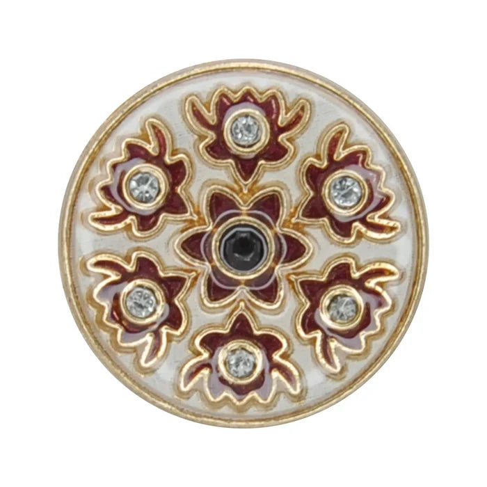 Heritage Floral Pattern Metal Buttons | 22mm(35L) & 18mm(28L)