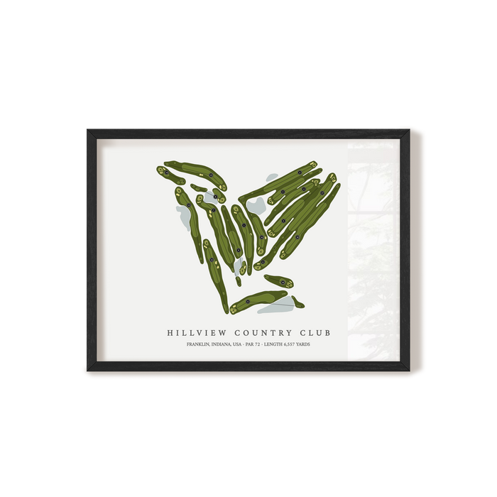 Hillview Country Club | Golf Course Map | Black Frame