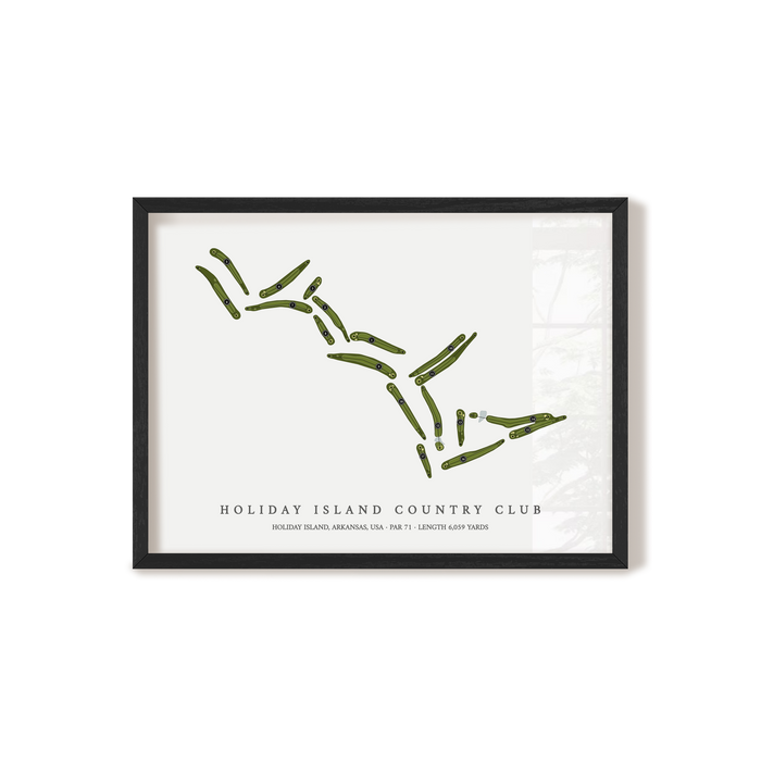 Holiday Island Country Club | Golf Course Map | Black Frame