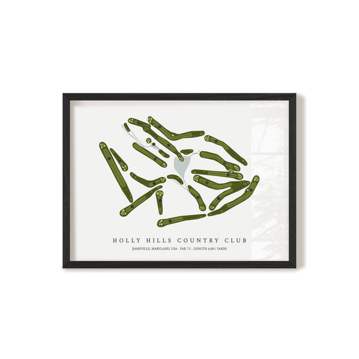 Holly Hills Country Club | Golf Course Map | Black Frame