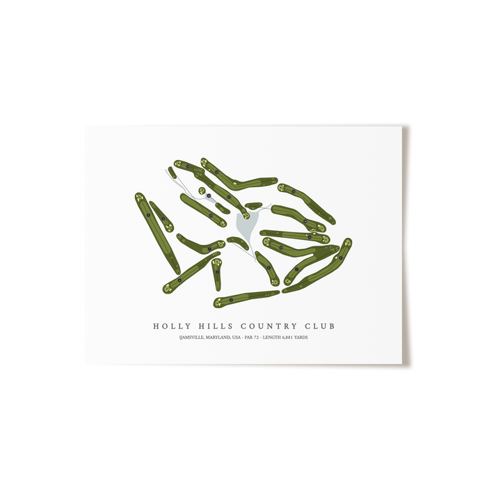 Holly Hills Country Club | Golf Course Map | Unframed
