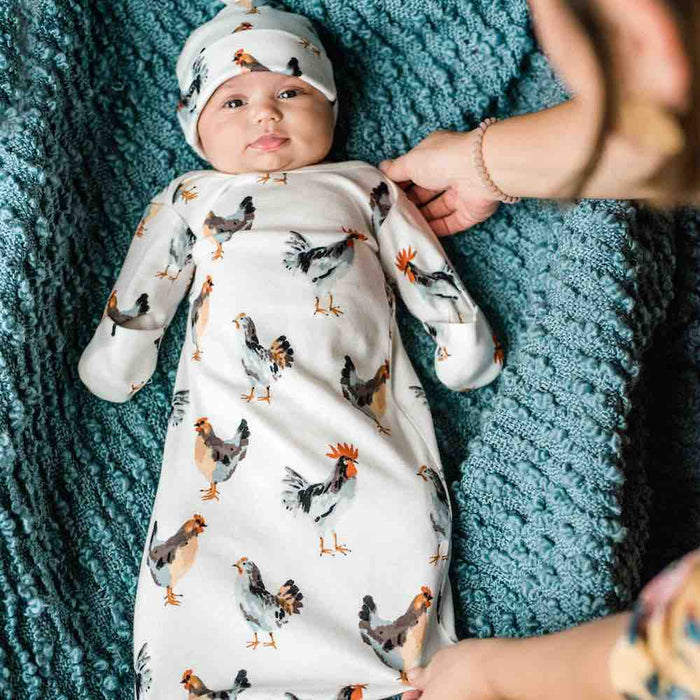 Homestead Organic Cotton Newborn Gown & Hat Set - Babies in Bloom
