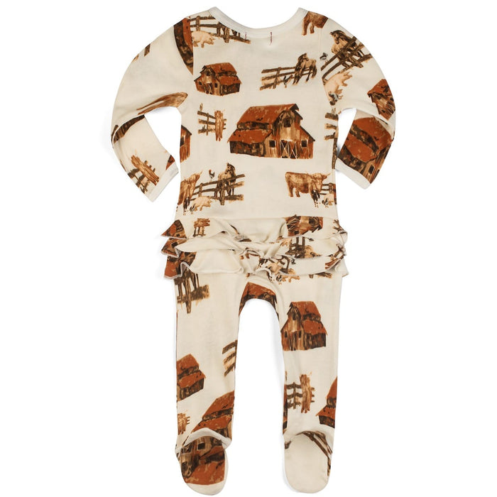 Homestead Organic Cotton Ruffle Zipper Footed Romper - Babies in Bloom