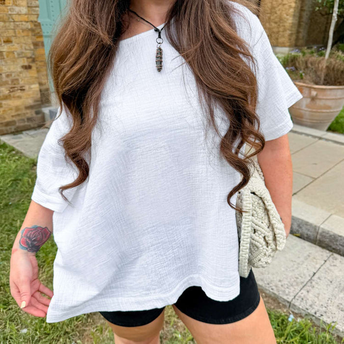 Ida Cotton Gauze T-Shirt - White