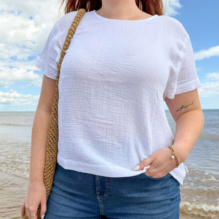 Ida Cotton Gauze T-Shirt - White