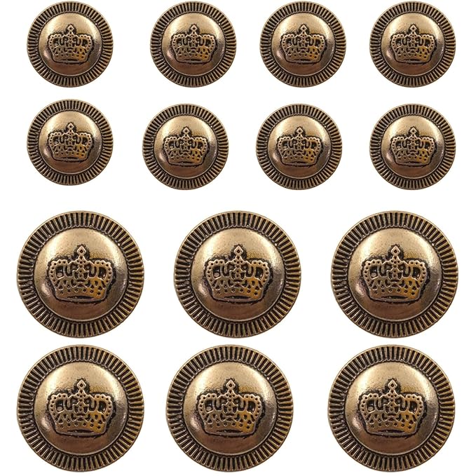 Imperial Emblems Crown Metal Buttons | 19mm(30L) & 21mm(34L)