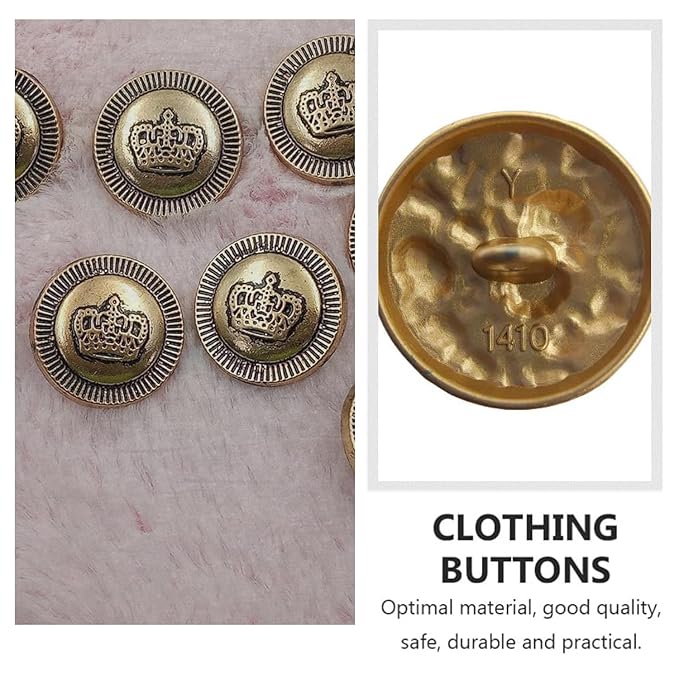 Imperial Emblems Crown Metal Buttons | 19mm(30L) & 21mm(34L)
