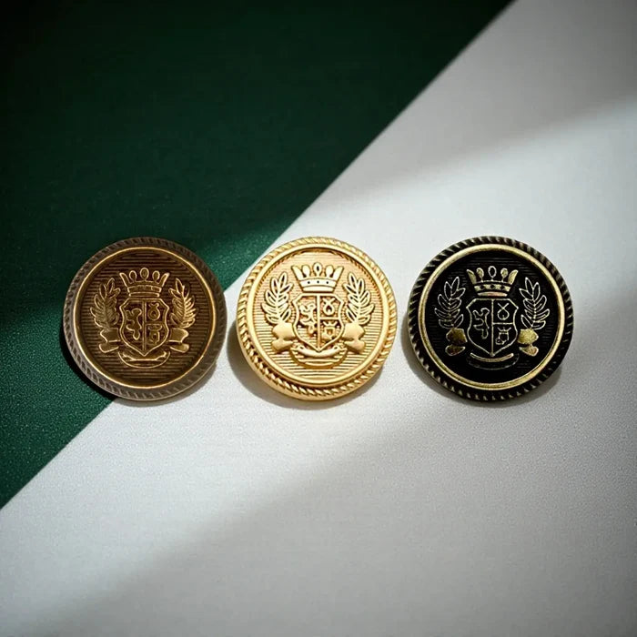 Imperial Gold Crest Metal Button | 18mm(28L) & 22mm(34L)