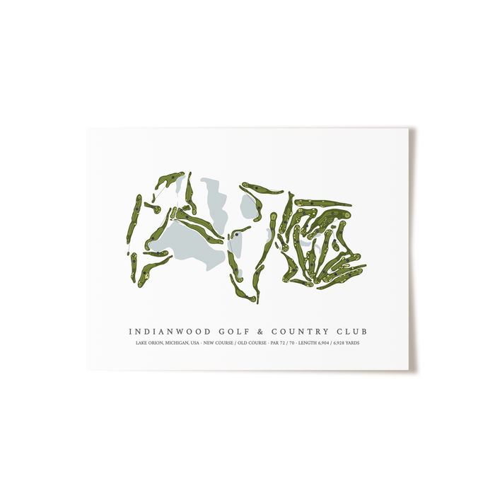 Indianwood Golf & Country Club | Golf Course Map | Unframed