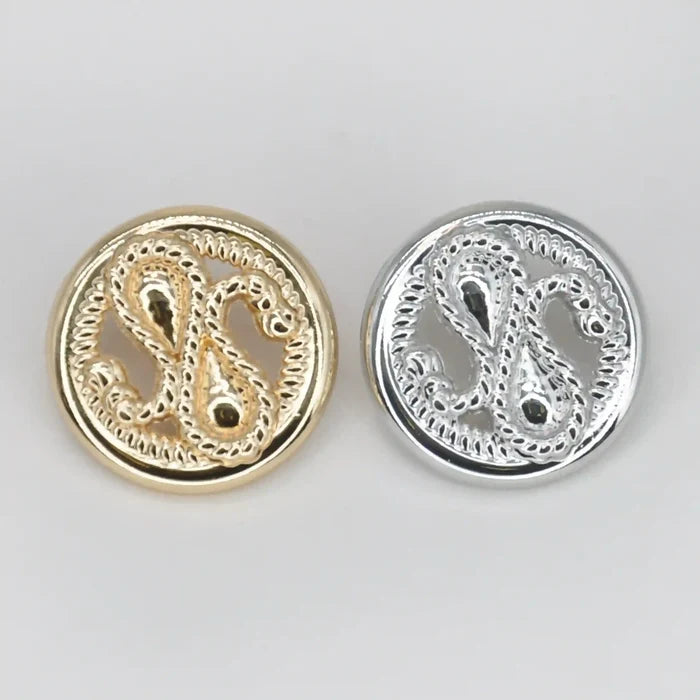 Intertwined Rope Monogram Button | 18mm(28L) & 23mm(36L)