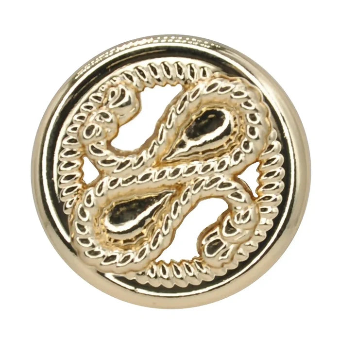 Intertwined Rope Monogram Button | 18mm(28L) & 23mm(36L)