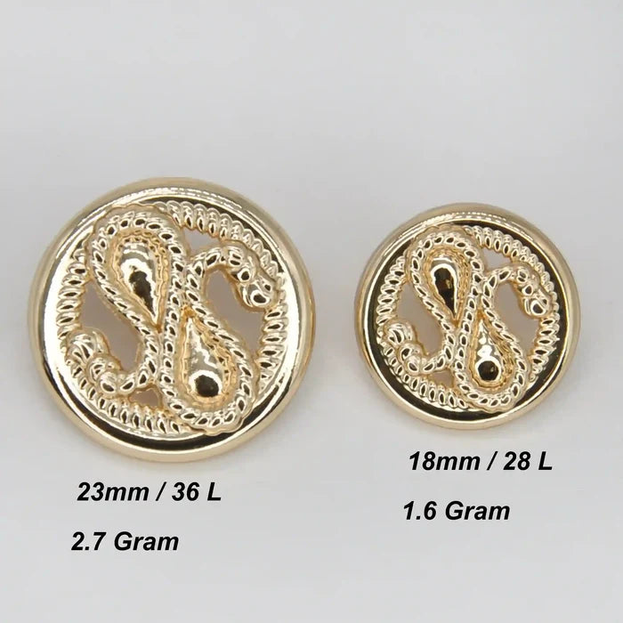 Intertwined Rope Monogram Button | 18mm(28L) & 23mm(36L)