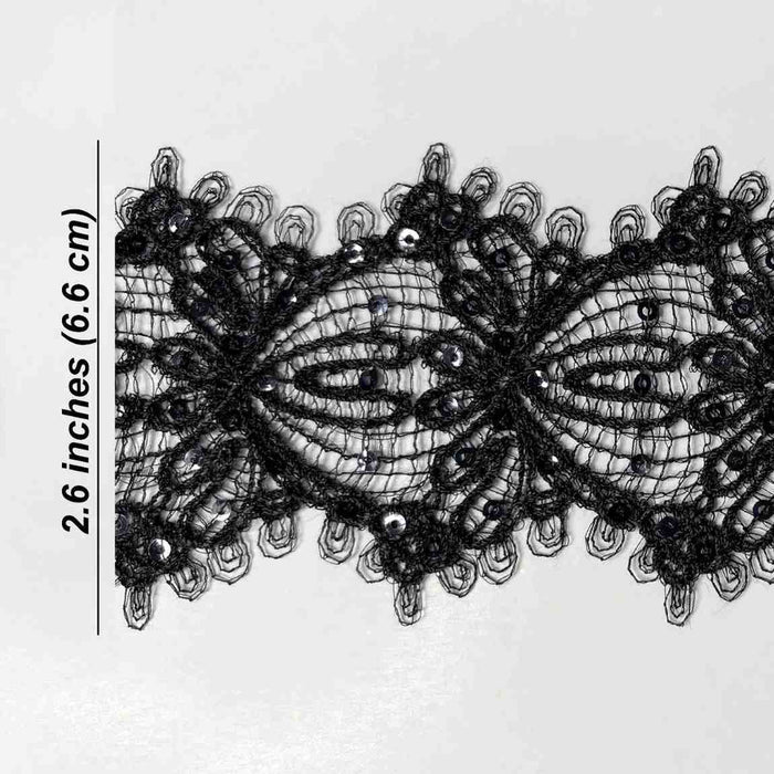 Intricate Floral Lace Border | Width 6.6cm (2.6 inches) 66mm | SKU-FML-16