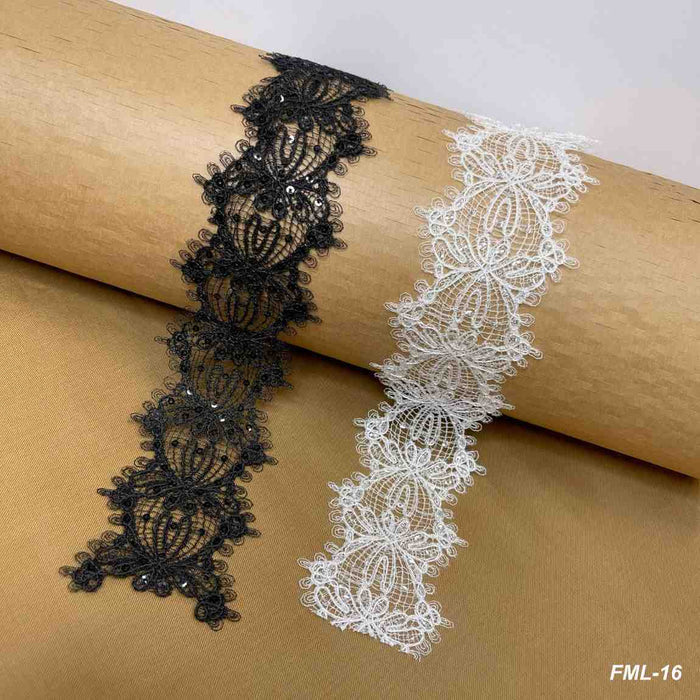 Intricate Floral Lace Border | Width 6.6cm (2.6 inches) 66mm | SKU-FML-16