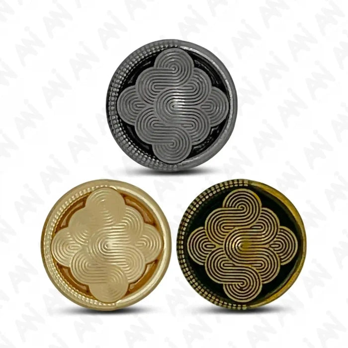 Intricate Line Shirt Button | 11mm(18L)